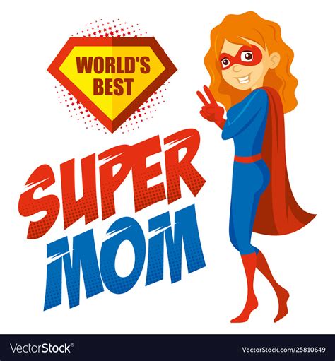 Superhero Woman Supermom Cartoon Character Vector Image