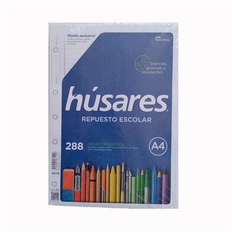 Repuesto A4 Husares x288 Hojas 90Grs Batik Librería Papelería