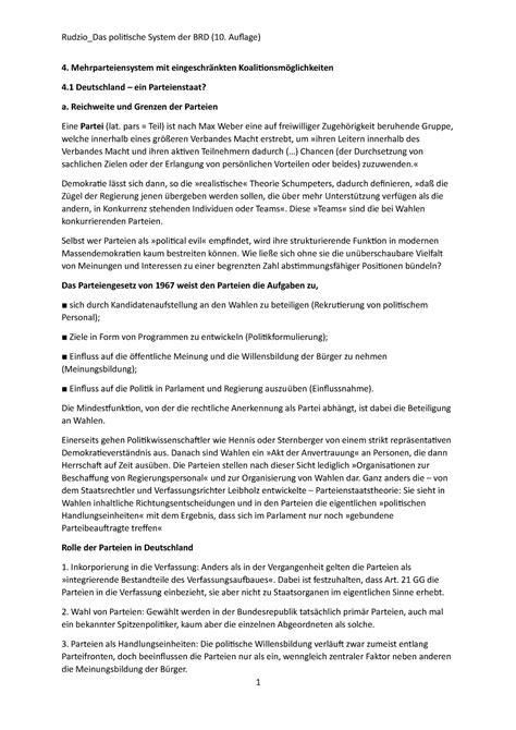 Rudzio Das Politische System Der Brd Das Politische System