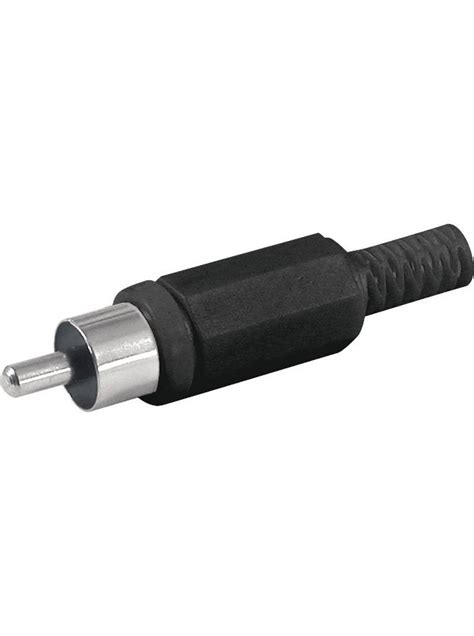 Conector Rca Macho Plastico Soldar Negro Conectores Y Adapt