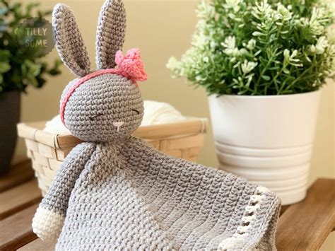 Sleepy Bunny Lovey Crochet Pattern Security Blanket Etsy