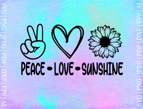 Peace Love Sunshine Svg Graphic By Seleart Creative Fabrica