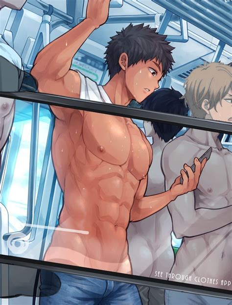 Rule 34 Abs Igarashi Yusuke Inside Train Kiss Him Not Me Looking At Smartphone Male Male Only