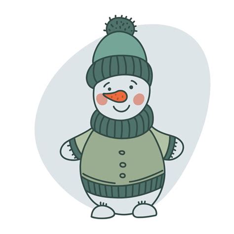 Boneco De Neve Bonito Em Um Chap U S Mbolo De Natal Ilustra O