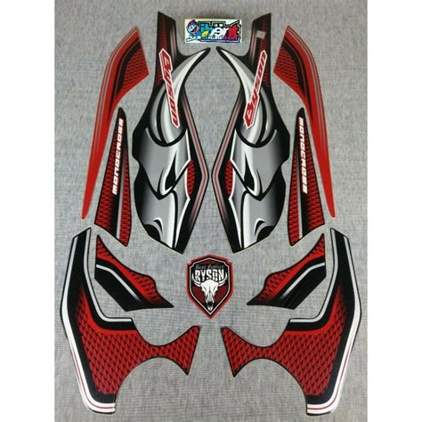 Jual STRIPING BYSON MERAH TAHUN 2015 STIKER LIS STANDAR ORI YAMAHA Di