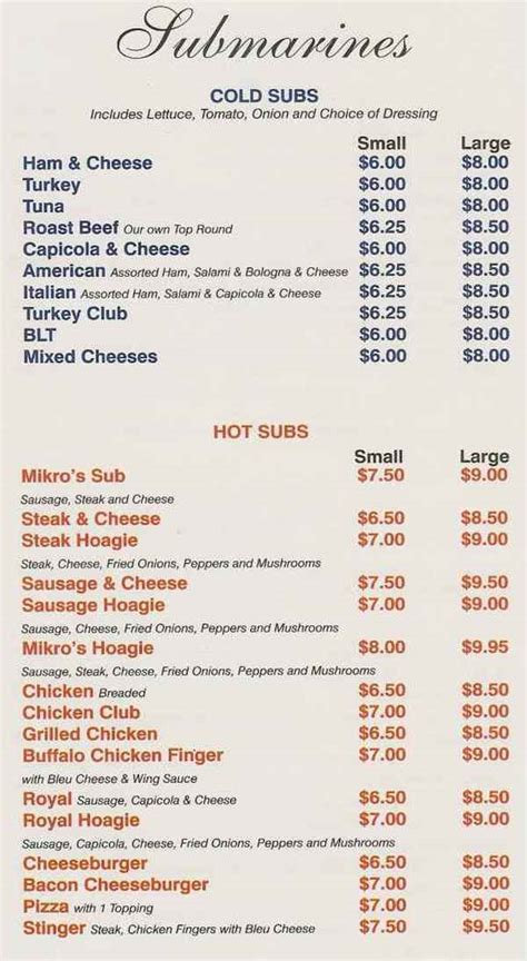 Donatello S Menu Niagara Falls Ny