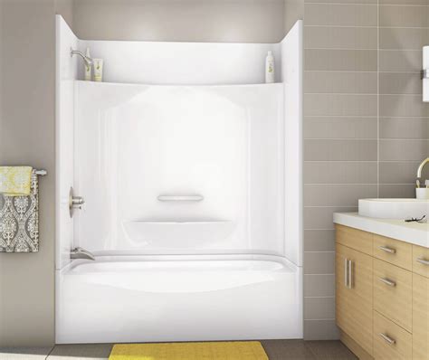 Kdts Acrylx Alcove Right Hand Drain Four Piece Tub Shower In White