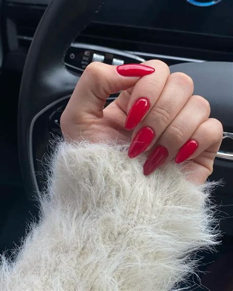 24 Classy Red Almond Nail Ideas 2024 Drexplains