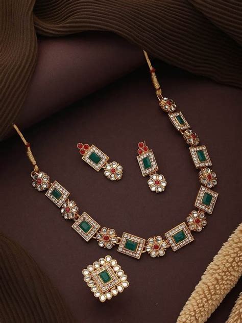 Anouk Gold Plated Kundan Studded Jewellery Set