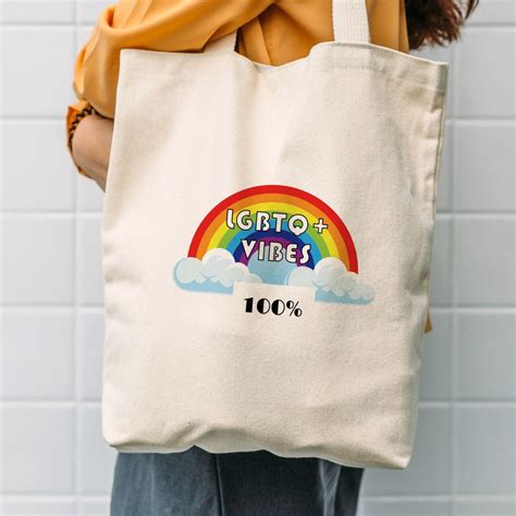 Rainbow Tote Bag Lgbt Tote Bag Gay Pride Bag Reusable Shopping Bag