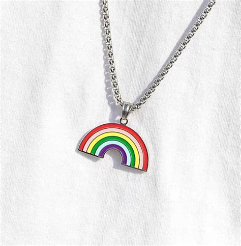 Rainbow Lgbt Pride Stainless Steel Necklaces Wholesale Factory Jr