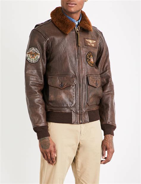 Polo Ralph Lauren G1 Leather Bomber Jacket in Brown for Men | Lyst