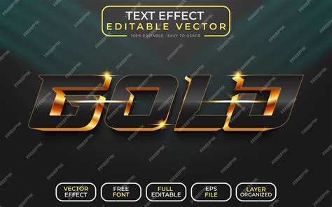 Premium Vector Gold 3d Text Effect Eps Vector File