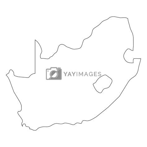 Royalty Free Vector South Africa Solid Black Outline Border Map Of