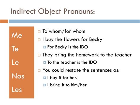 Object Pronoun Sentence Examples