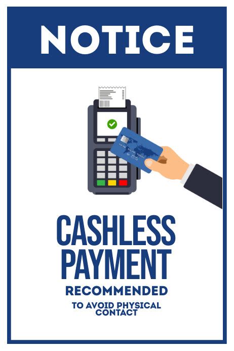 Cashless Payment Recommended Sign Poster Template Postermywall