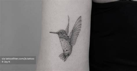 Single Needle Hummingbird Tattoo