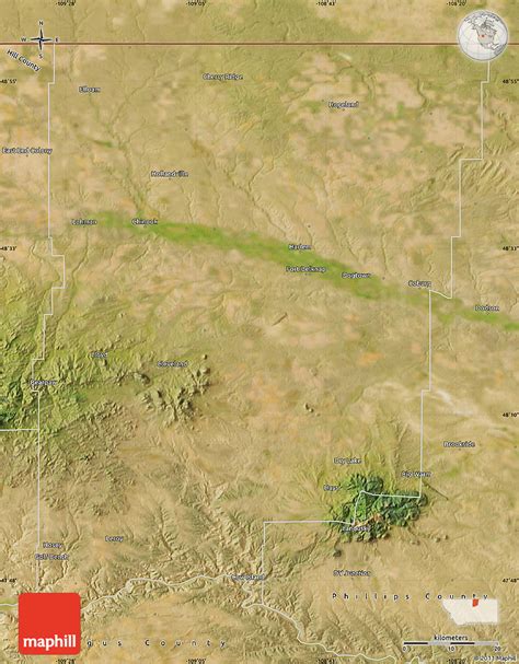 Satellite Map of Blaine County