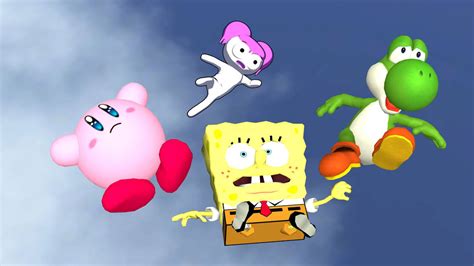 Spongebob Pibby Yoshi And Kirby Falling By Redkirb On Deviantart