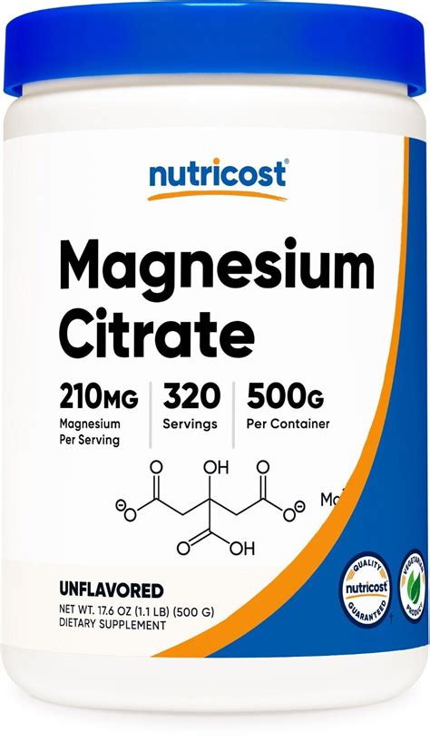 Nutricost Magnesium Citrate Powder 500 Grams Unflavored Non Gmo Ebay