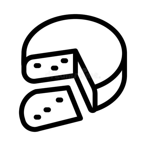 Icono De Cabeza De Queso Mozzarella Ilustración De Contorno Vectorial