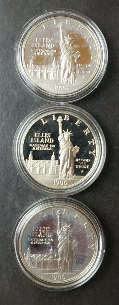 Lot Of Three 1986 S Proof 1 United States Liberty Silver Dollars EBay