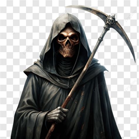 Grim Reaper With A Hooded Cloak And Scythe Grim Reaper With Scythe Hooded Cloak Grim Reaper