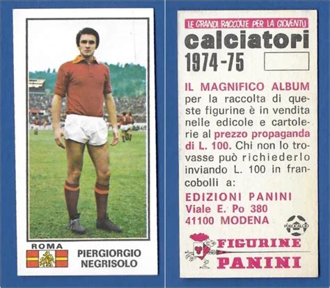 Figurina Calciatori Panini Nuova New Negrisolo Roma