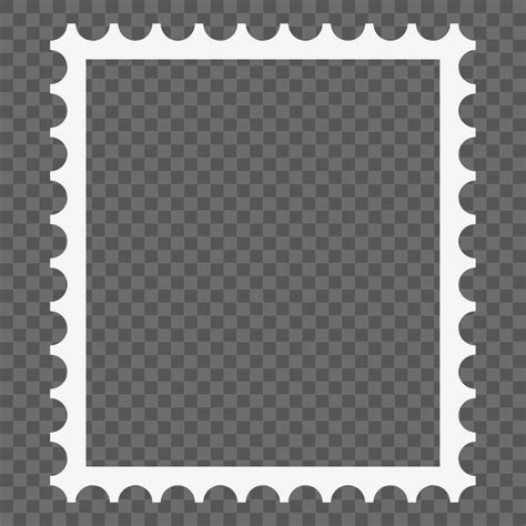 Empty Stamp Frame Design On Transparent Background