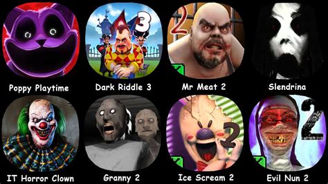 Poppy Playtime Dark Riddle Mr Meat Slendrina It Horror Clown Granny