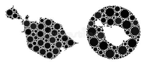 Mapa De Islas Covid2019 Con Mosaico Invertido Y Negro De Las Escuchadas