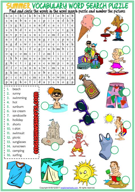 Children Games Esl Word Search Puzzle Worksheet For Kids 46 Off