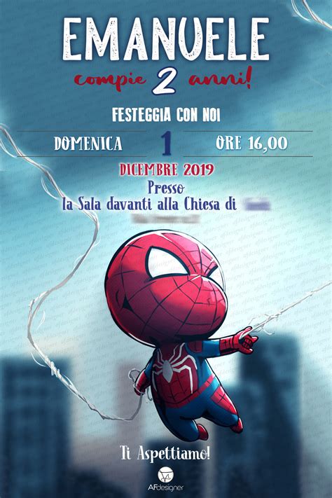 Spiderman Invito Digitale Afdesigner