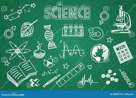 Sistema Dibujado Mano De La Ciencia Tiza En La Pizarra Ilustraci N Del