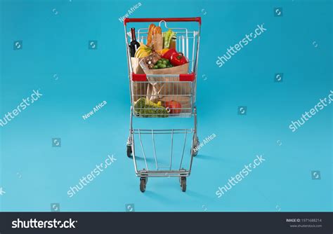 Shopping Cart Full Groceries On Light Stock Photo 1971688214 Shutterstock