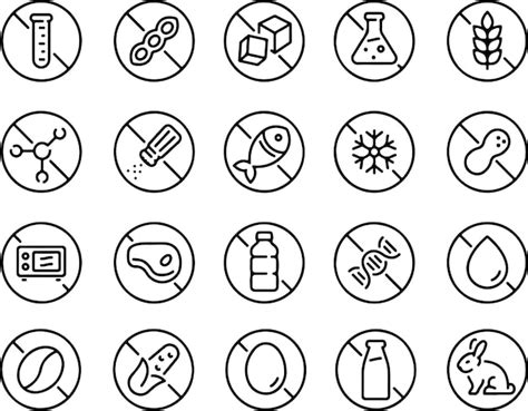 Premium Vector Icon Set Of Allergy Allergen Food Thin Line Icons Flat