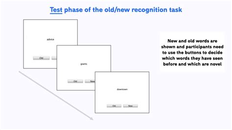 Old New Recognition Test Recognition Memory Experiment Template