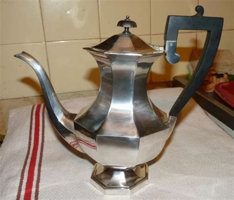 Ancienne Grande Cafetiere Art Deco M Tal Argente Poin On Sp Et Vs Be