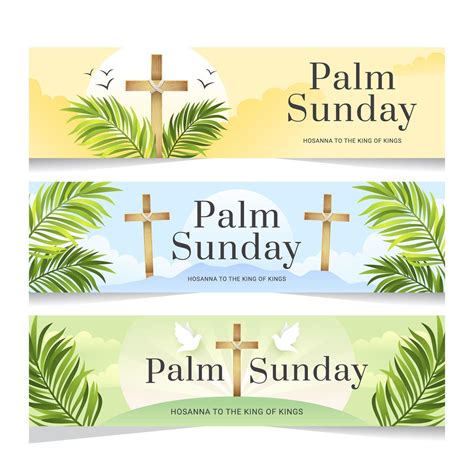 Palm Sunday with Cross Banner 2160984 Vector Art at Vecteezy