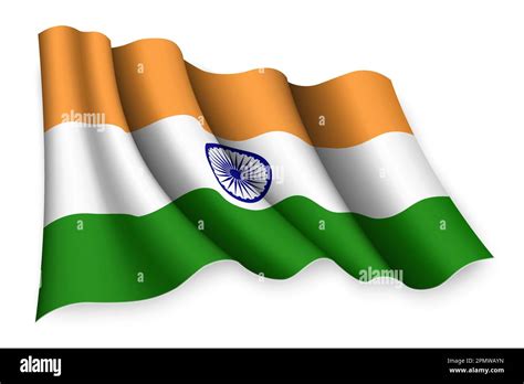 Realistic Waving Flag Of India Stock Vector Image Art Alamy