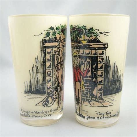 Set Of 8 Gay Fad Dickens Beverage Sham Glass Tumblers In Box