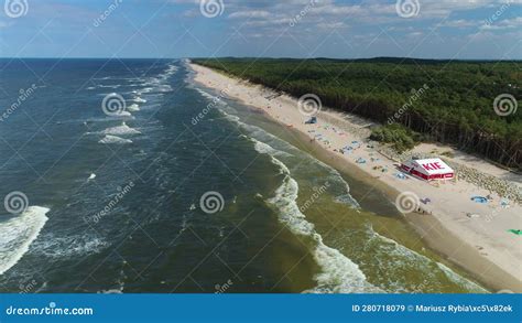 Panorama Beach Baltic Sea Pogorzelica Plaza Morze Baltyckie Aerial View