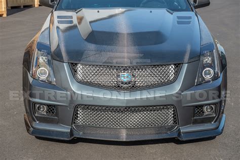 2009 15 Cadillac Cts V Carbon Fiber Front Hood Trim