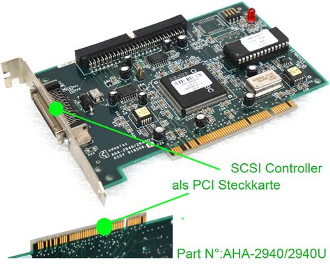 Adaptec Aha 2940 2940u Scsi Controller Pci Intern 50 Pol 50 Pin Extern M23 Comcurrent