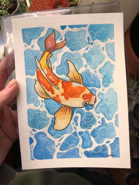 Little Fish Swimming in the Water Original 5 x 7 Ink | Etsy