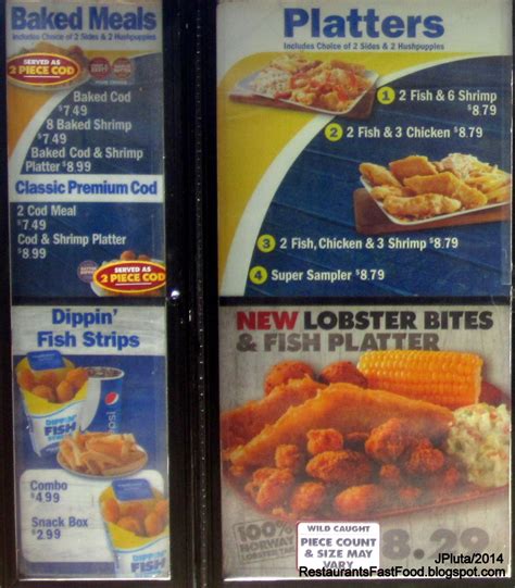 Price For Selling Silver Long John Silvers Restaurant Menu