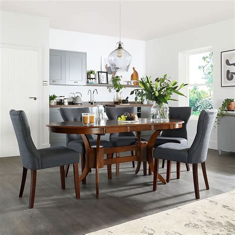 Townhouse Oval Extending Dining Table Bewley Chairs Dark Solid