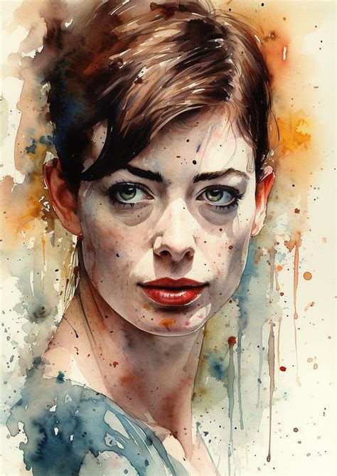 Anne Hathaway Digital Art By Thuy Dinh Thi Fine Art America