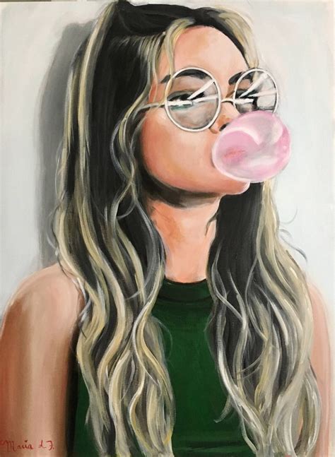 Bubble Gum Painting Girly Art Bubble Art Art