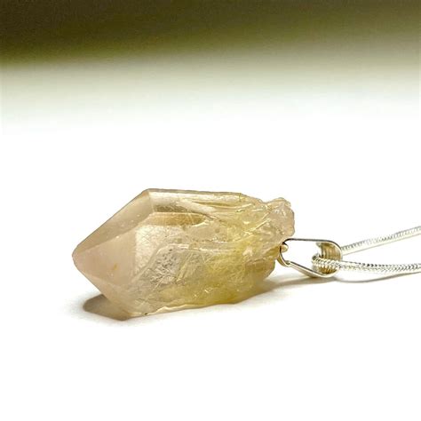 Rutilated Quartz Necklace, Rutilated Quartz Point Pendant With Chain - Etsy